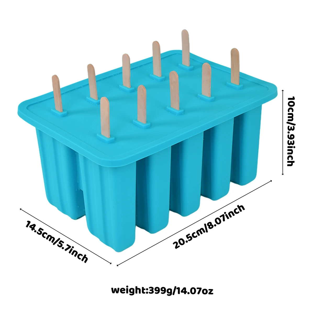 Food-Grade Silicone 10-Compartment Ice Cream Mold, Homemade Popsicle Mold for Kids, DIY Ice Pop Tool - Image 6