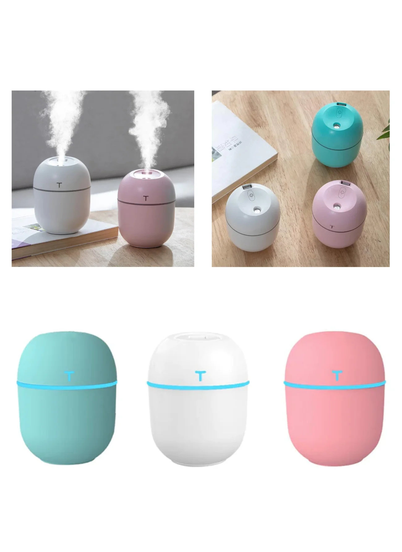 Mini Umidificador Ultrassônico De Grande Capacidade De 220ml Nano Atomizador De Luz Noturna Led Para Carro Quarto Escritório
