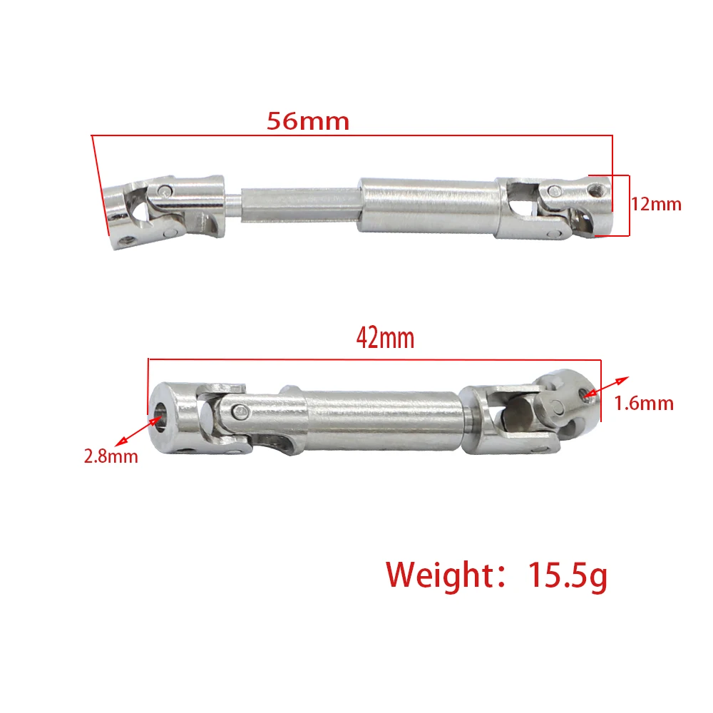 Fms Fcx24 2 Stks Metalen Middenaandrijfas Cvd Aandrijfas Voor Xiaoqi FCX-24 1/24 Rc Crawler Auto Medium Aandrijfas Upgrade Onderdelen