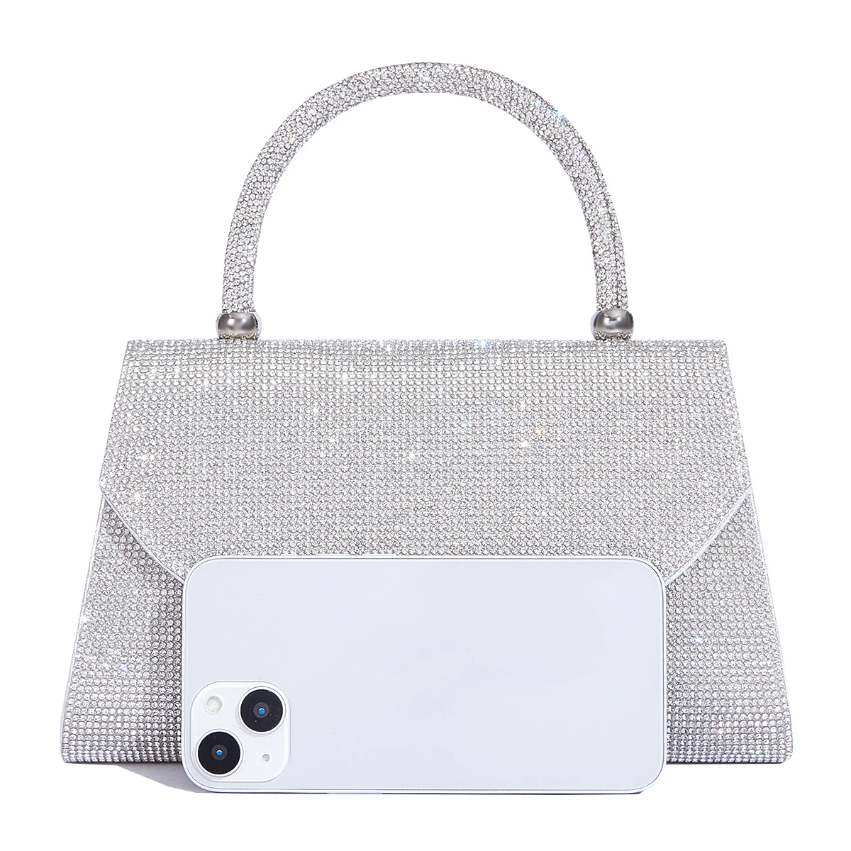 @Luxury Rhinestone Handbag Party Shiny Evening Bag Fashion Shoulder Bag Wedding Silver Bag Women\'s Purse