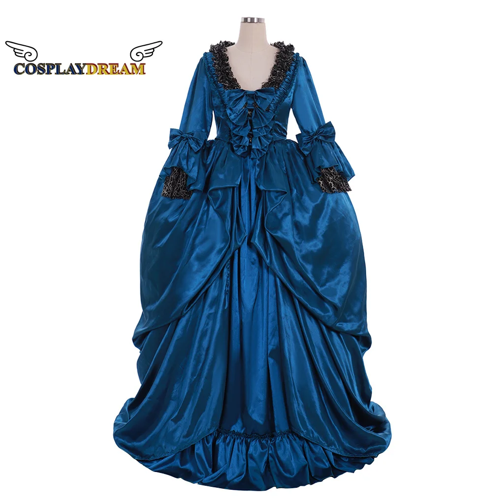

Colonial Marie Antoinette Blue Gown Dress Rococo 18th Century Blue Medieval Colonial Dress Gown Medieval Dress
