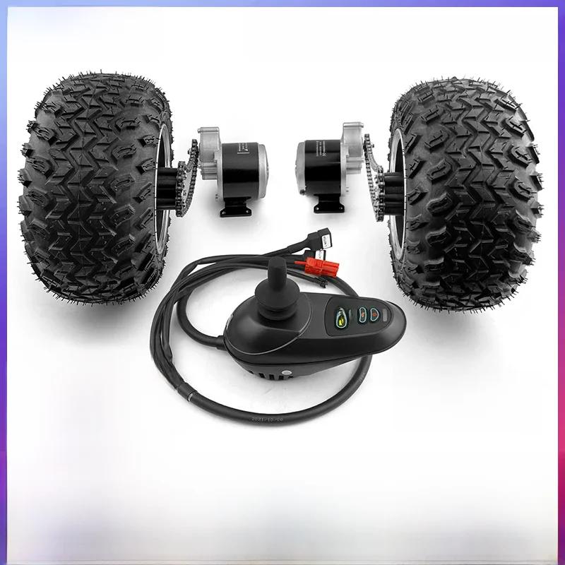 AliExpress L-faster Electric Barrow Trolley Cart for Sand and Beach, Dual Drive Motor Kit, DIY, Fat Wheel Chain, 24V,