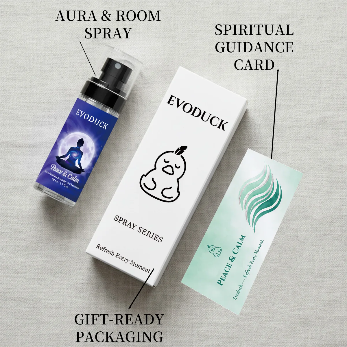 Lavender Chamomile Spray Peace Calm Anxiety Relief Ritual Mist 80ml Smokeless Smudge Chakra Energy Cleansing Spiritual Gift Set