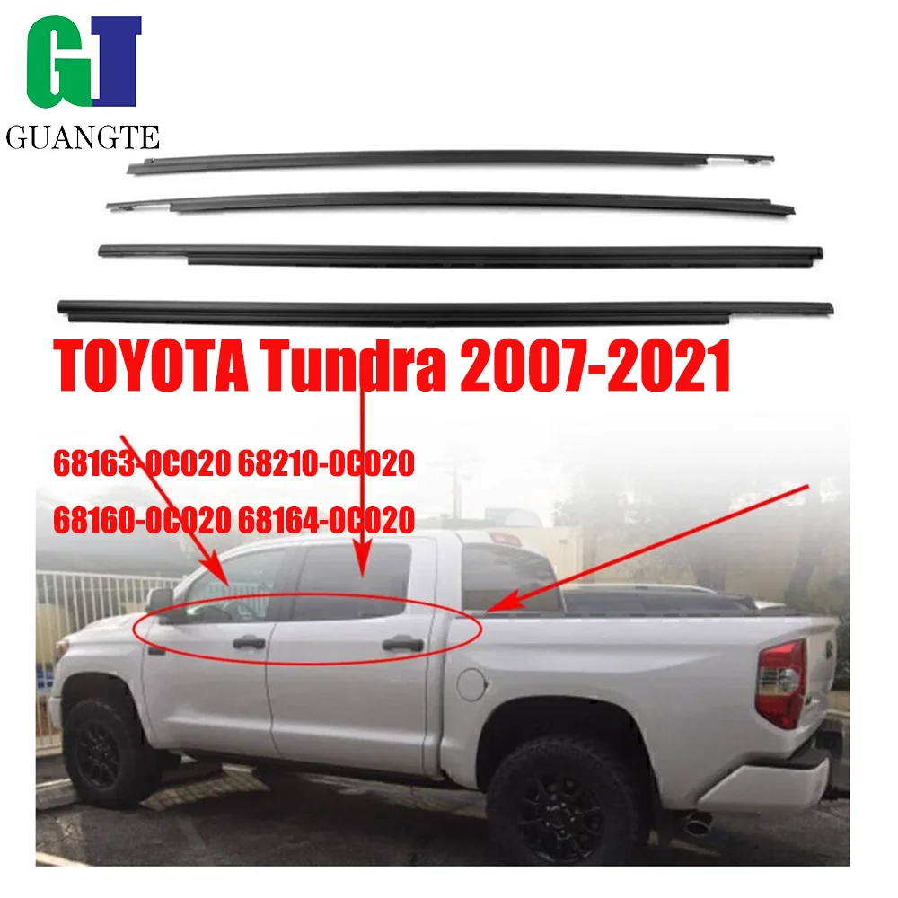 

WeatherStrip Window Molding Trim Seal Belt Compatible with Tundra 2007-2021 68163-0C020 68210-0C020 Window Stripping Outside