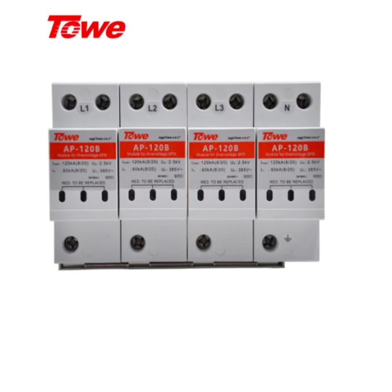 1PC Towe Supply Low Voltage 120kA Surge Protective Device SPD Surge Protector CE Compliance Arrestor for Electrical Switchboards