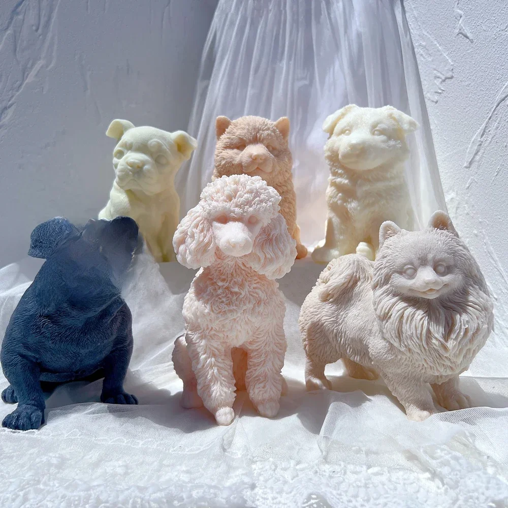 Schattige Verschillende Rassen Hond Kaarsvorm Dier Puppy Soja Wax Siliconen Mal Hondenliefhebber Home Decor - afbeelding 2