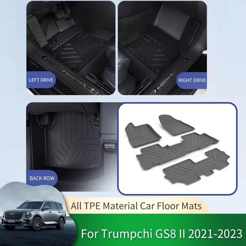 

for Trumpchi GS8 ES9 II MK2 2021~2023 Car Waterproof Non-slip Floor Mat Full Surround Protective Liner Foot Carpet Accessories