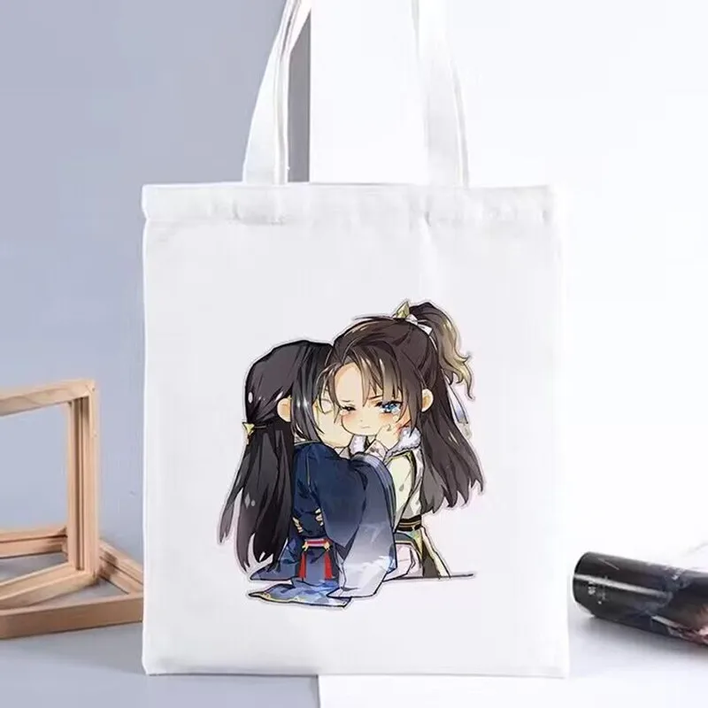 Anime Sha Po Lang Schoudertas Boodschappentas Gu Yun Chang Geng Figuur Schattige Cartoon Canvas Casual Handtas Voor Dames Heren Fans Cadeau