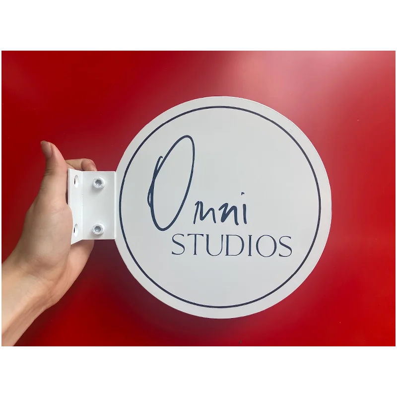 Imagem -06 - Sinal de Lâmina de Loja de Negócios Sinal de Lâmina Quadrada Dupla Face Sinal de Loja Logotipo ao ar Livre Sinal de Parede Estúdio de Beleza Sinal de Salão de Beleza