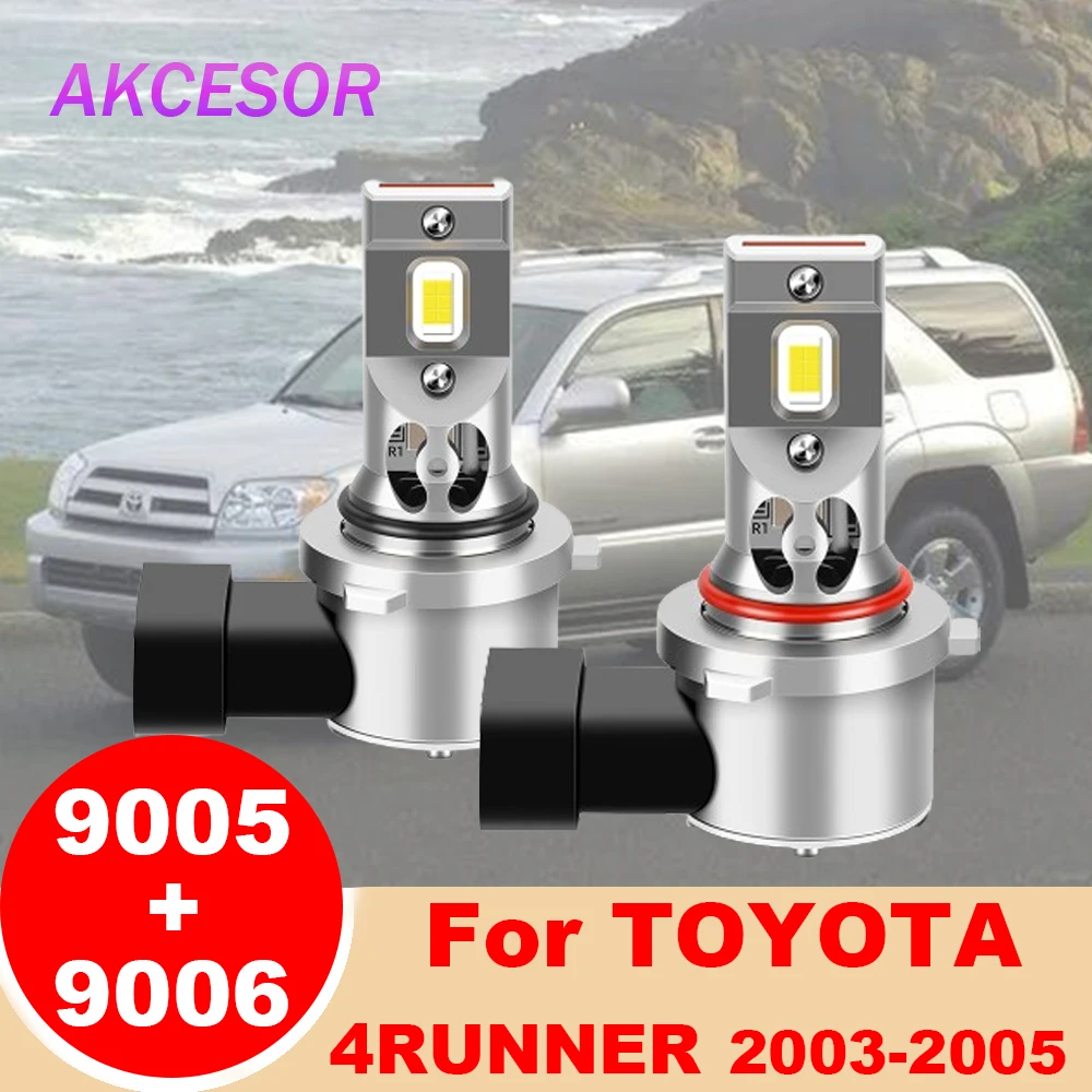 

LED 9005 9006 Car Headlight Bulbs HB3 HB4 fit for TOYOTA 4Runner 2003 2004 2005 High Low Beam 60W 6000LM Auto Lamp Fog Light