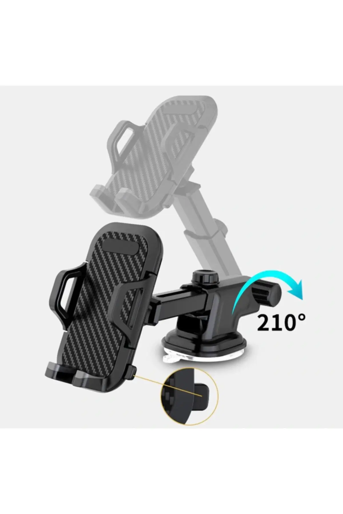 Dashboard Phone Holder for Car 360° Widest View 9in Flexible Long Arm, Universal Handsfree Auto Windshield Air Vent Phone Mount