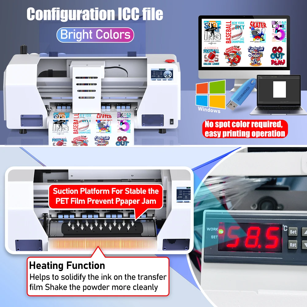 طابعة OEMG A3 DTF مع رأس الطباعة Epson XP600 C13 30CM-H تي شيرت مباشر إلى فيلم جميع آلة طباعة الأقمشة A3 DTF Impresora #5