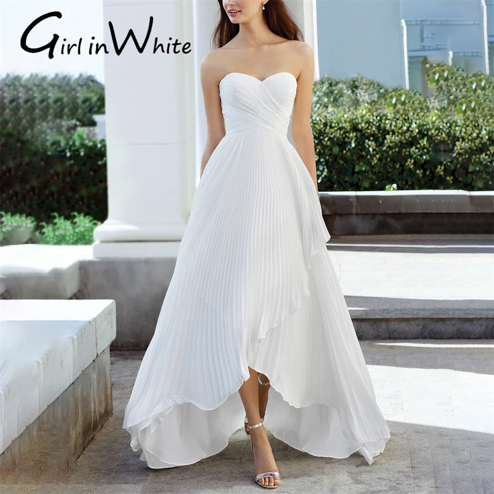 Robe de mariée Simple ligne A, sans manches, dos nu, avec des Appliques, pour femmes