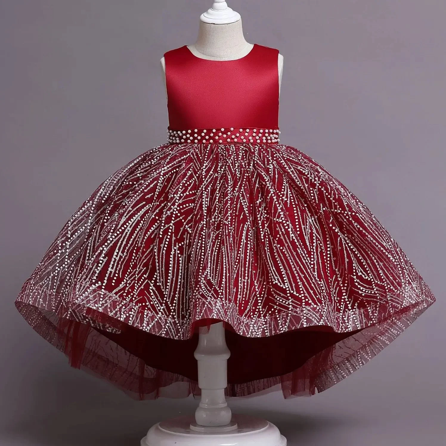 Odzież dla dzieci dziewczyny księżniczka boże narodzenie dzieci cekiny perły sukienki dla dzieci dzieci Shine Wedding Party Verstidos Dress Clothes — zdjęcie 2