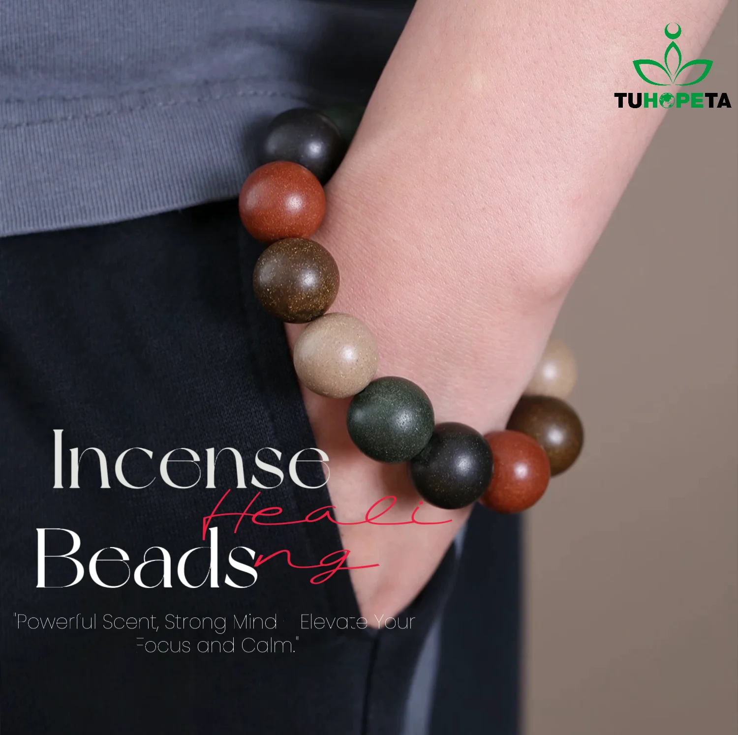 Pulsera curativa de aromaterapia Tuhopeta con hierbas chinas y Wuxing Feng Shui Boost Energy Health y atrae riqueza y prosperidad