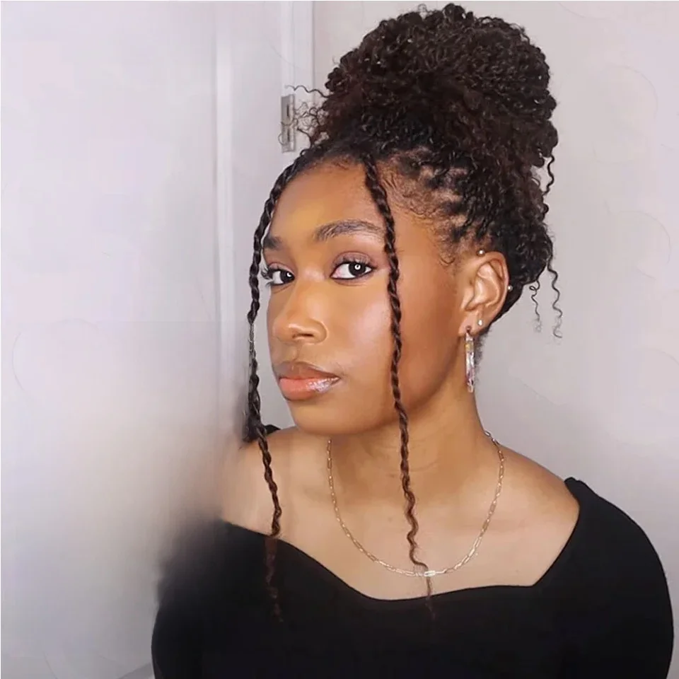 Afro Kinky Bulk Haar voor Vlechten QVR Remy Bulk Haar Zonder Bevestiging, Zacht & Lichtgewicht, Perfect voor Boho Box Braids Twists - afbeelding 2