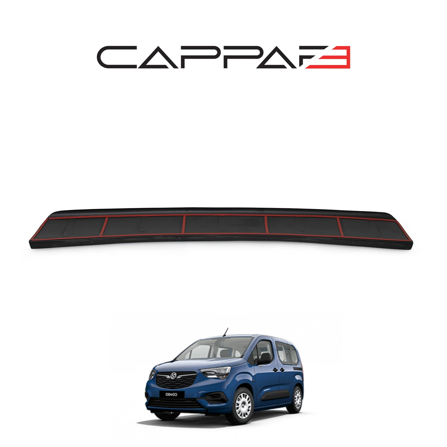 

For Opel Combo E 2018-2024 Compatible Rear Bumper Sill Protection Glossy Black -Diffuser Spoiler Front Lip Hood Tail Light Spare