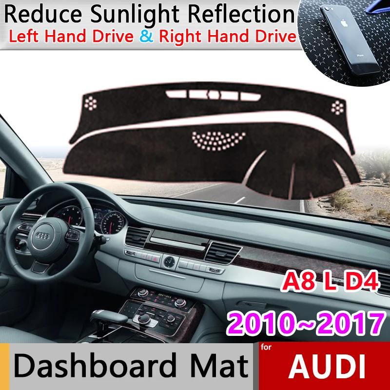 Dashboard Cover Board Mat Carpet Pad for Audi A8 L A8L D4 4H 2010~2017 Protection Shade Cape Anti-sun Car Accessorie 2011 2012