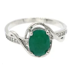Buy 4 Get 1 Free 25x21mm Delicate Fine Cut 2.6g Real Green Emerald Blue Sapphire Red Ruby CZ Women Wedding Silver Rings