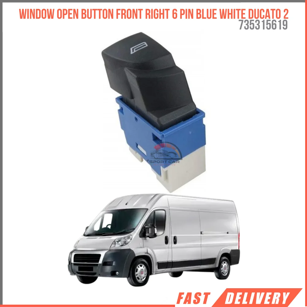 

FOR WINDOW OPEN BUTTON FRONT RIGHT 6 PIN BLUE WHITE CASELESS KEY OPEN FIAT DUCATO II 735315619