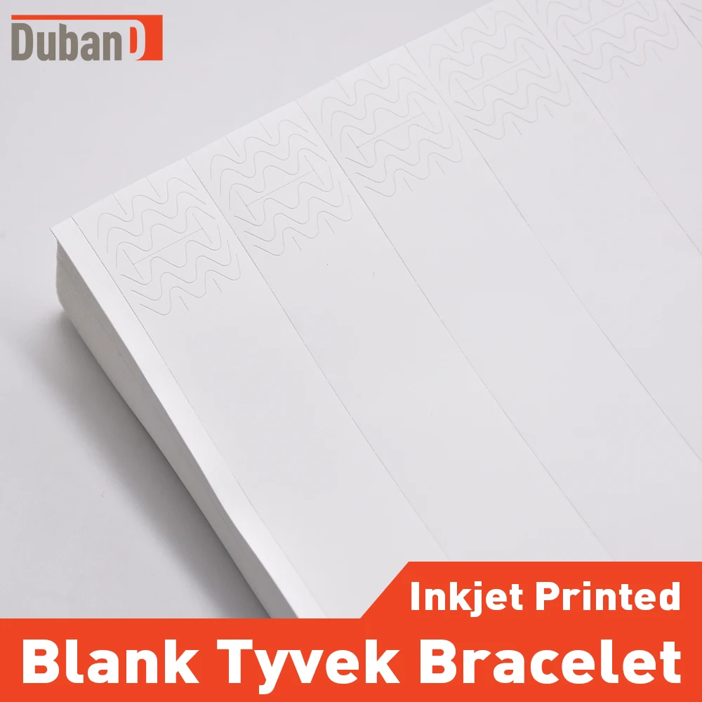 

Tyvek printable bracelet inkjet printer prints various patterns with edges to prevent waste of bracelets and event tickets