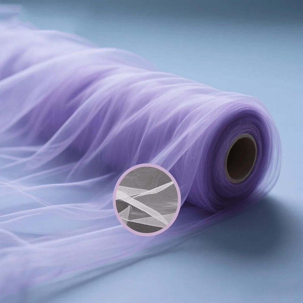 

1 рулон высококачественного светло-фиолетового прозрачного тюля, подходящего для свадебных торжеств, фонов/подвесок на потолок/свадебных букетов.