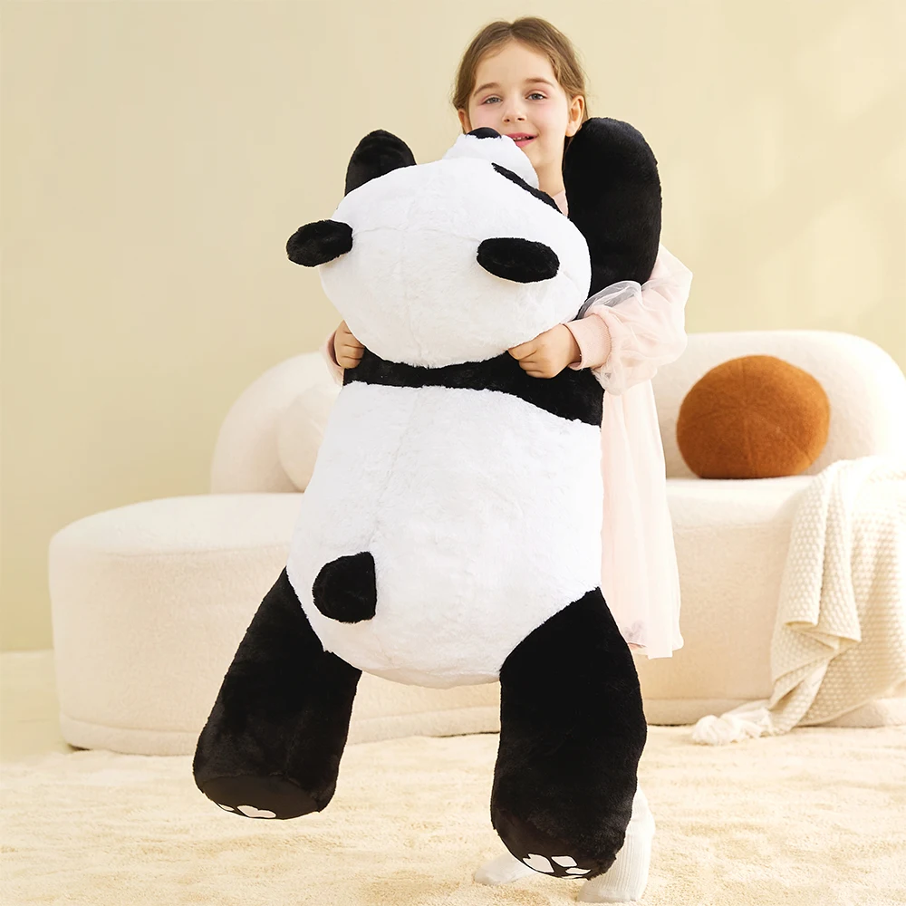 Ikasa panda gigante brinquedo de pelúcia animal, 30 "grande bonito jumbo brinquedos macios, enorme tamanho grande pelúcia fofo gordura oversized plushie, presente