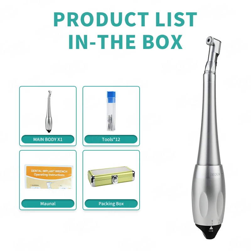 Horyn Dental Implant Torque Wrench Universal Adjustable 5-35Ncm Torque Control Implant Screw Driver Dental Tool