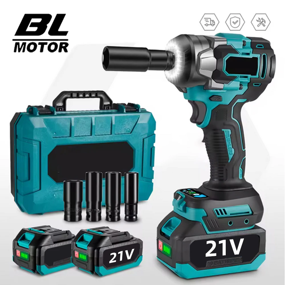 Clé à chocs électrique sans balais 1200 Nm, 5 vitesses, 1/2'', outils de serrage sans fil pour batterie Makita 18V