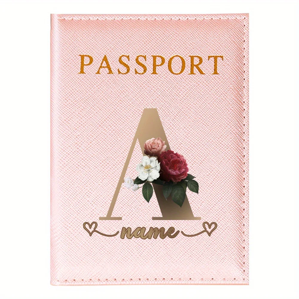 

Custom Name Synthetic Leather Passport Holder, Slim Anti-scan Case for ID Business Card Travel Document Storage
