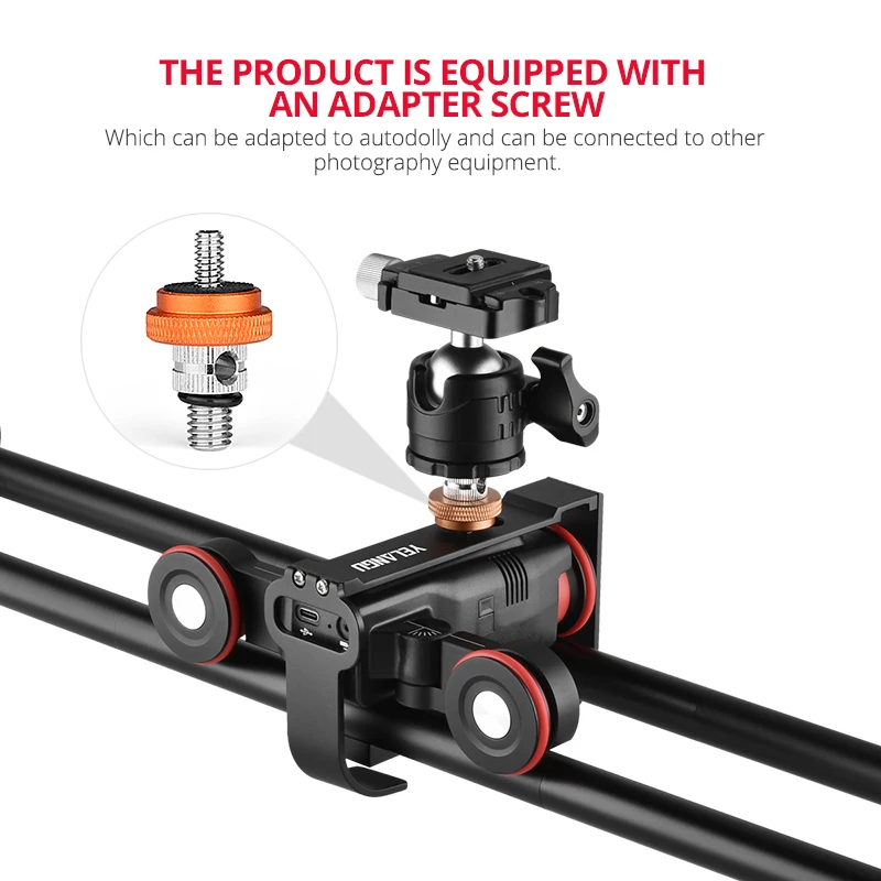 YELANGU L5i Camera Slider Dolly Car Rail Systems Time Lapse Electric Motorized Dolly Car For Camera Phone Camcorder DSLR