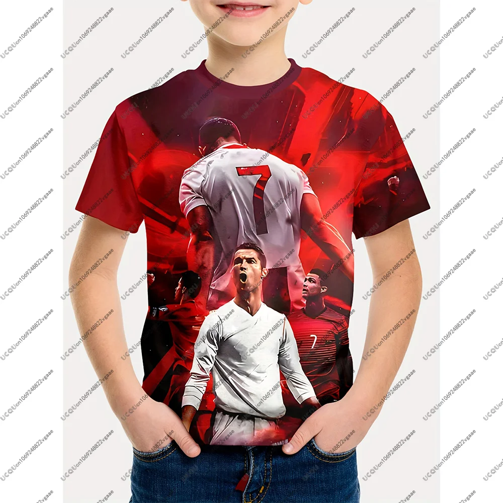 

Football Jersey Tee Men Kid Gift Flame Top Sweatshirt Portugal Male Top Soccer Ronaldo 7 Breathable Casual Boys Sports T Shirt