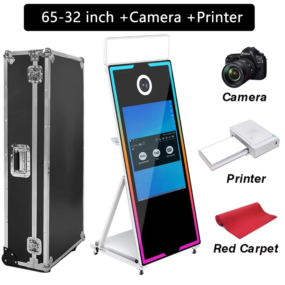 2026 EU STOCK: magische fotospiegel voor bruiloften, met printer en camera, fotospiegelapparaat, feestartikelen, selfie-functie, digitaal touchscreen – gratis verzending, inclusief een garantie van