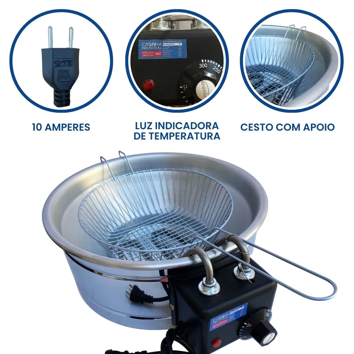 5L 220V Round Tacho Electric Industrial Fryer