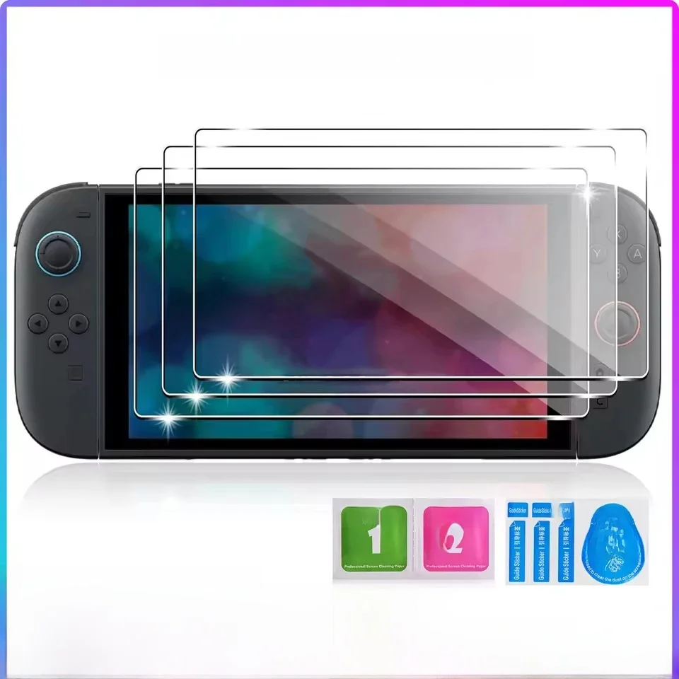 Protecteur d'écran 9H pour Nintendo Switch 2, Film de protection transparent HD anti-rayures en verre trempé pour Nintendo Switch 2, accessoires
