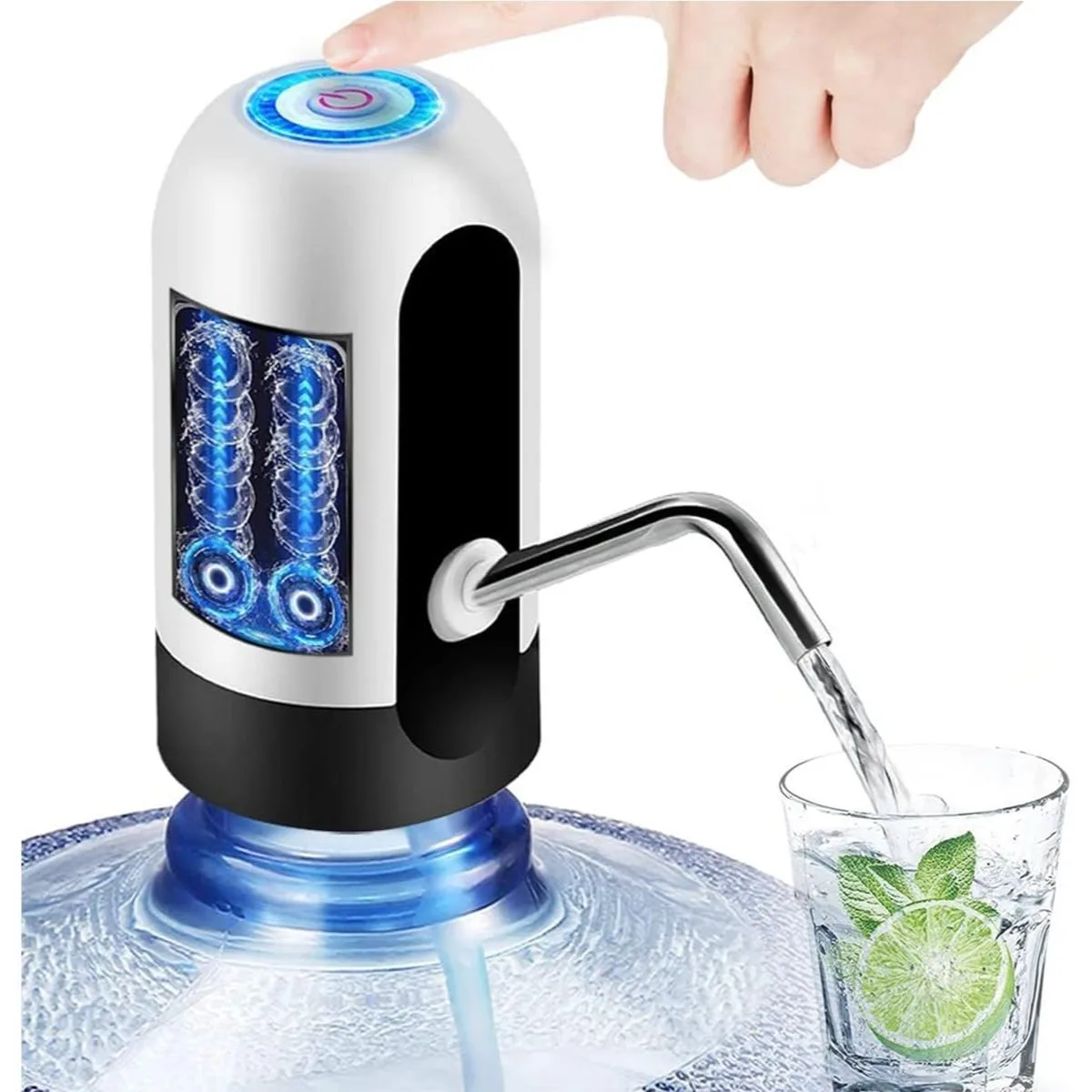 Dispensador de botella de agua de 5 galones, bomba de botella de agua de carga USB, bomba de dispensador de agua portátil para camping
