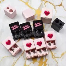 50pcs Custom logo Wholesale Plastic Two-hole Eyebrow Pencil Makeup Sharpener Personalized Cosmetic Lipliner Pencil Sharpener