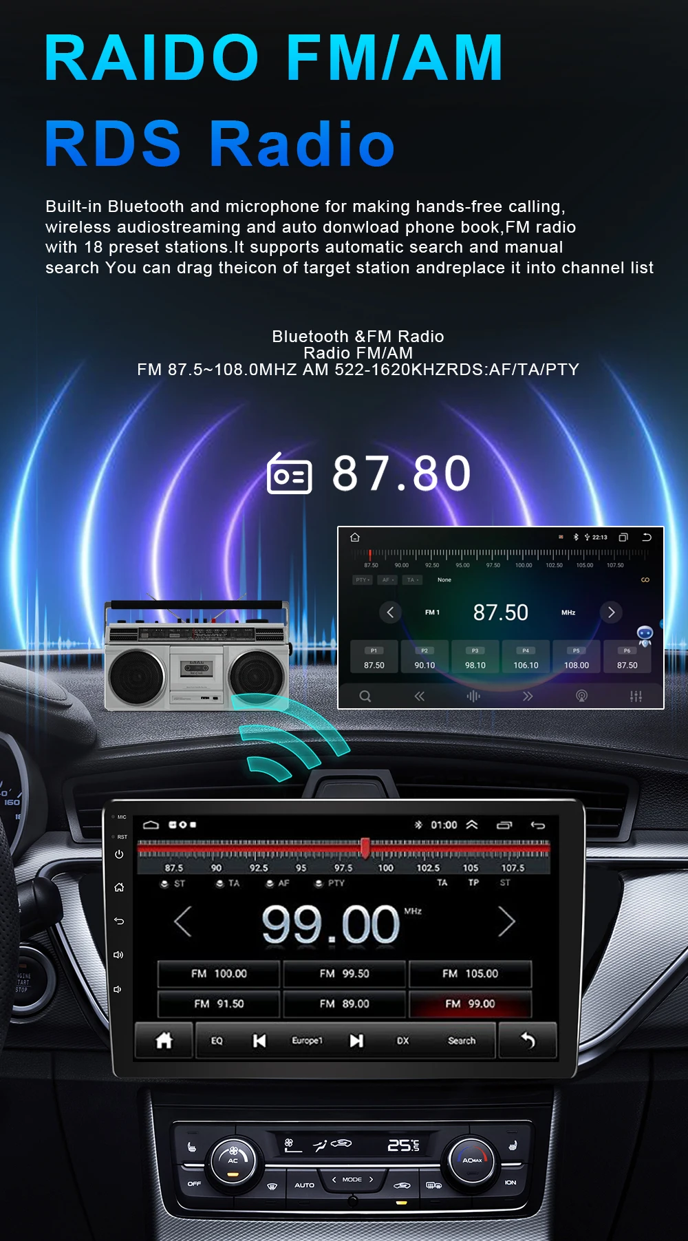 Android Auto For Ford Fiesta 1995-2001 Focus MK1 1998-2004 Car Radio No 2din Display 5G Wifi GPS Navigation Screen Autoradio DSP