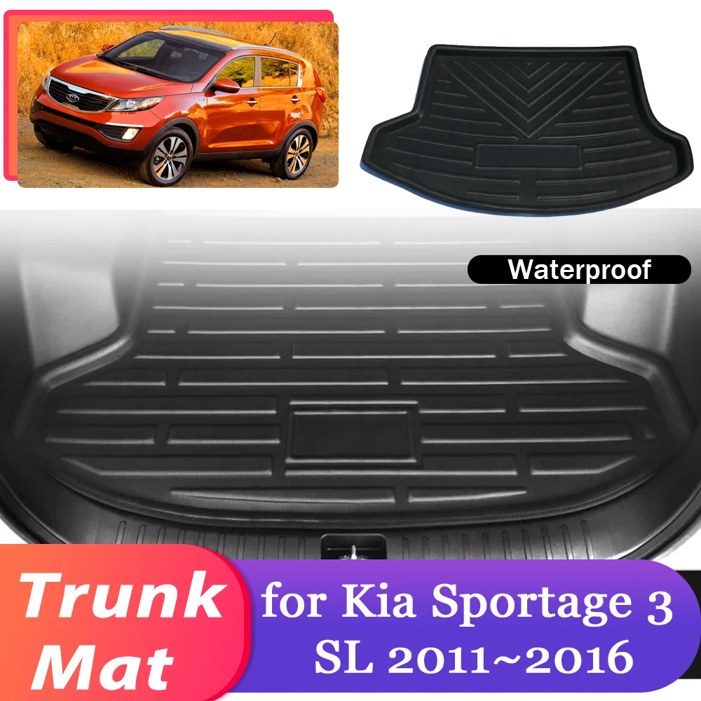 

Коврик в багажник автомобиля для Kia Sportage 3 SL 2011 ~ 2016 2012 2013 2014 водонепроницаемый коврик для багажника, коврик для багажника, аксессуары для ковров