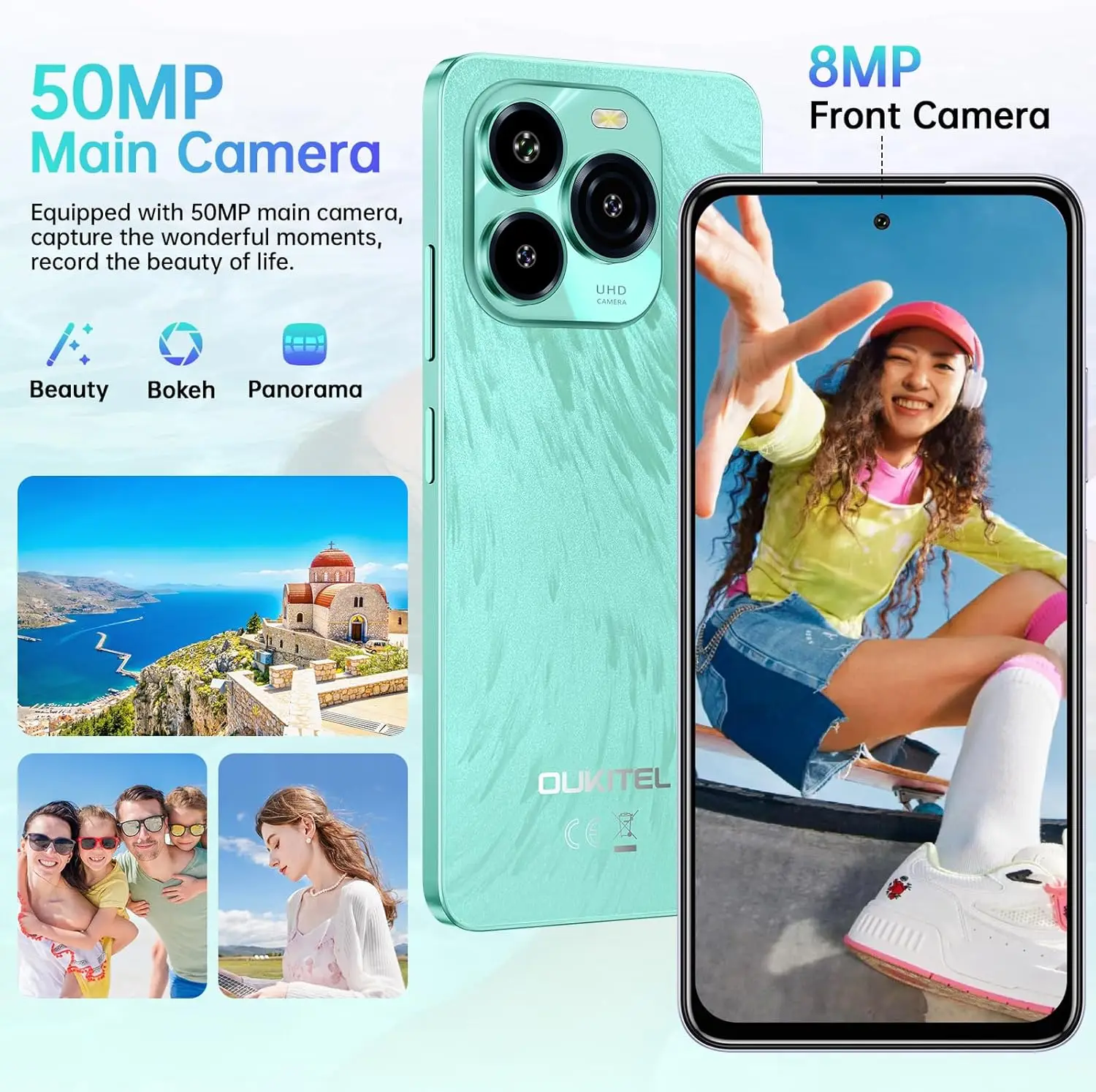 T�l�phone portable OUKITEL C65 Android 15, batterie 5150 mAh, appareil photo 13 MP, 4G, 16 Go de RAM + 128 Go de ROM/TF 1 To, �cran 6,7 pouces, smartphone