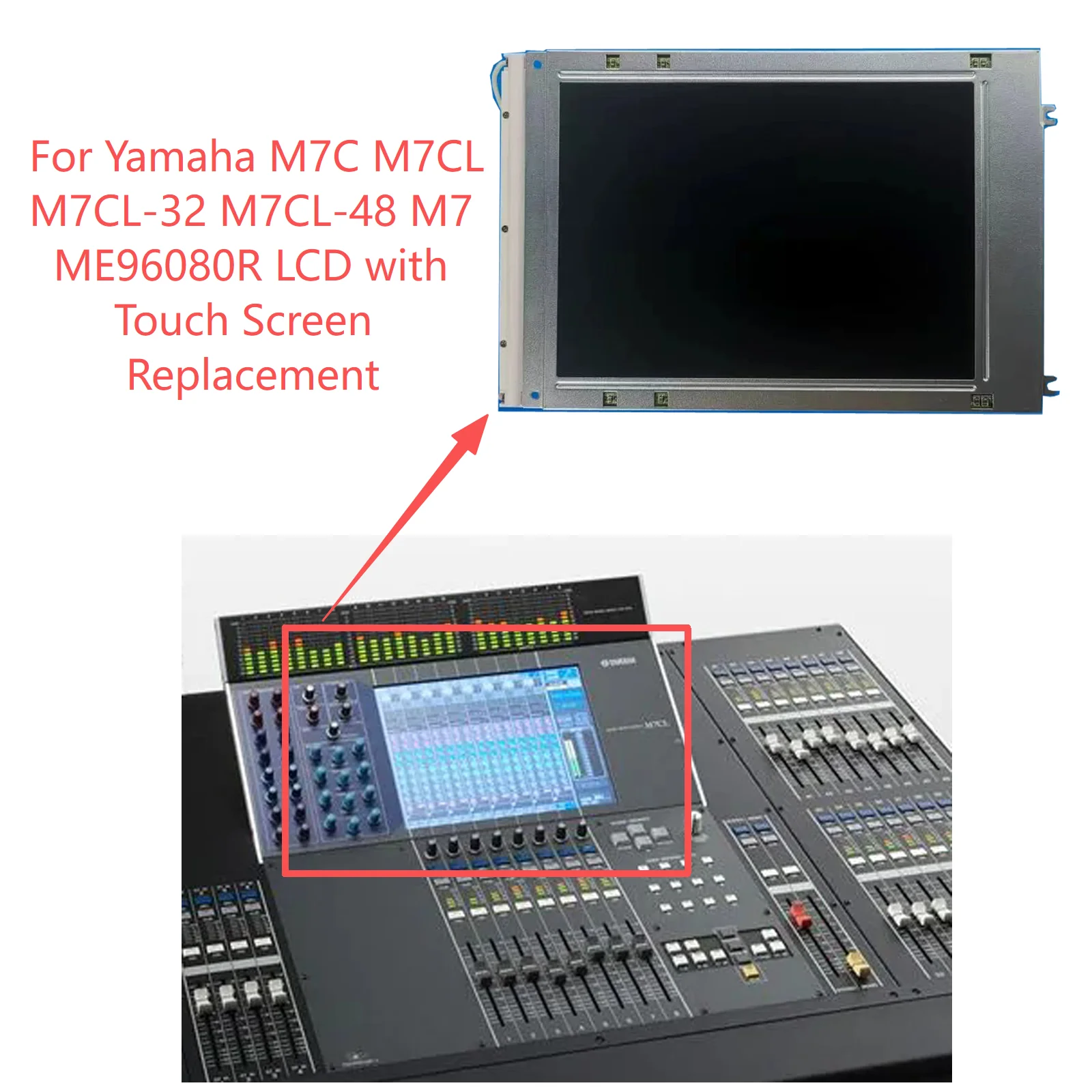 New LCD with touch panel for Yamaha M7C M7CL M7CL-32 M7CL-48 M7 ME96080R Touch Screen Replacement