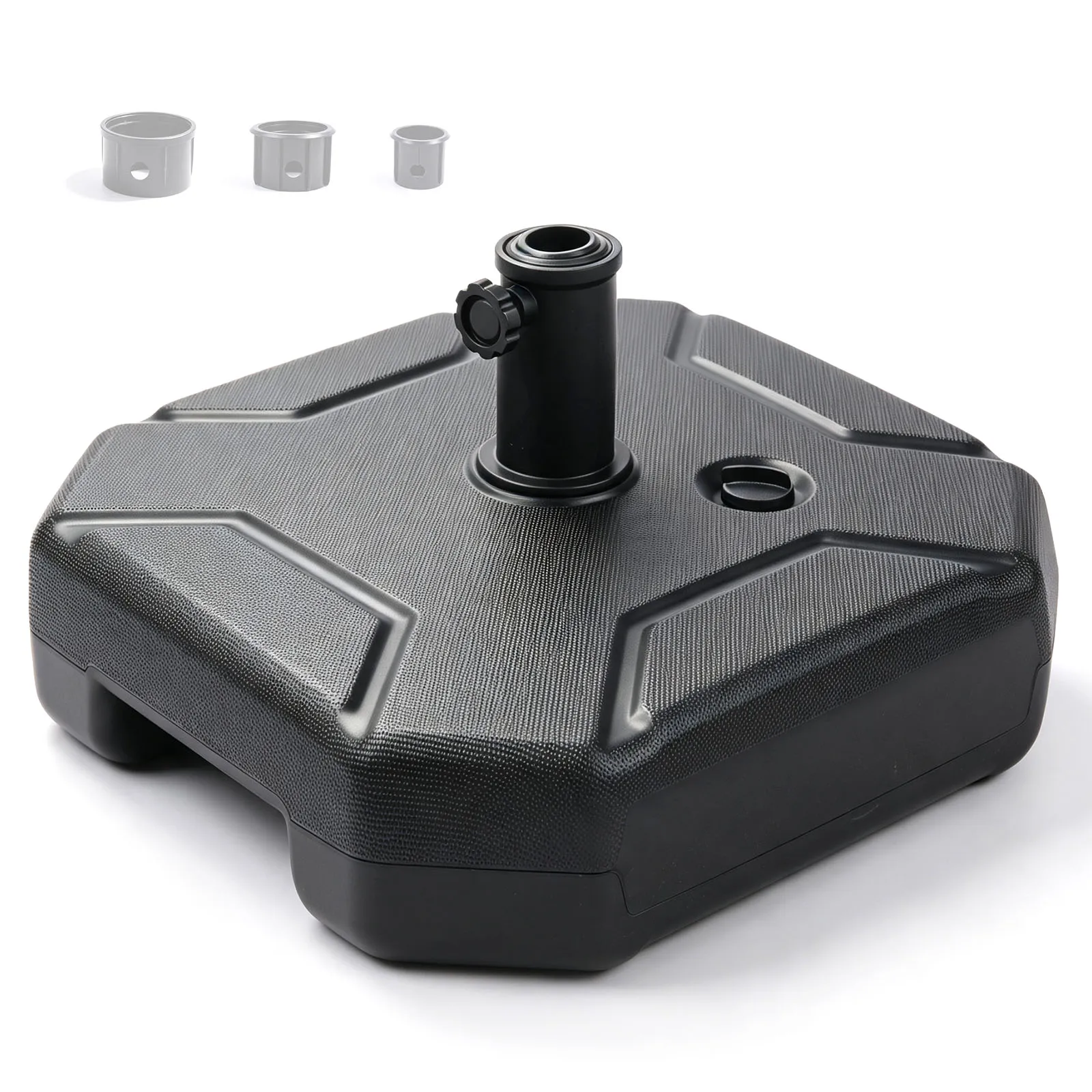 Fillable Patio Umbrella Base Stand, Heavy‑Duty Water Sand Filled Weighted Parasol Base, Fits 1.26