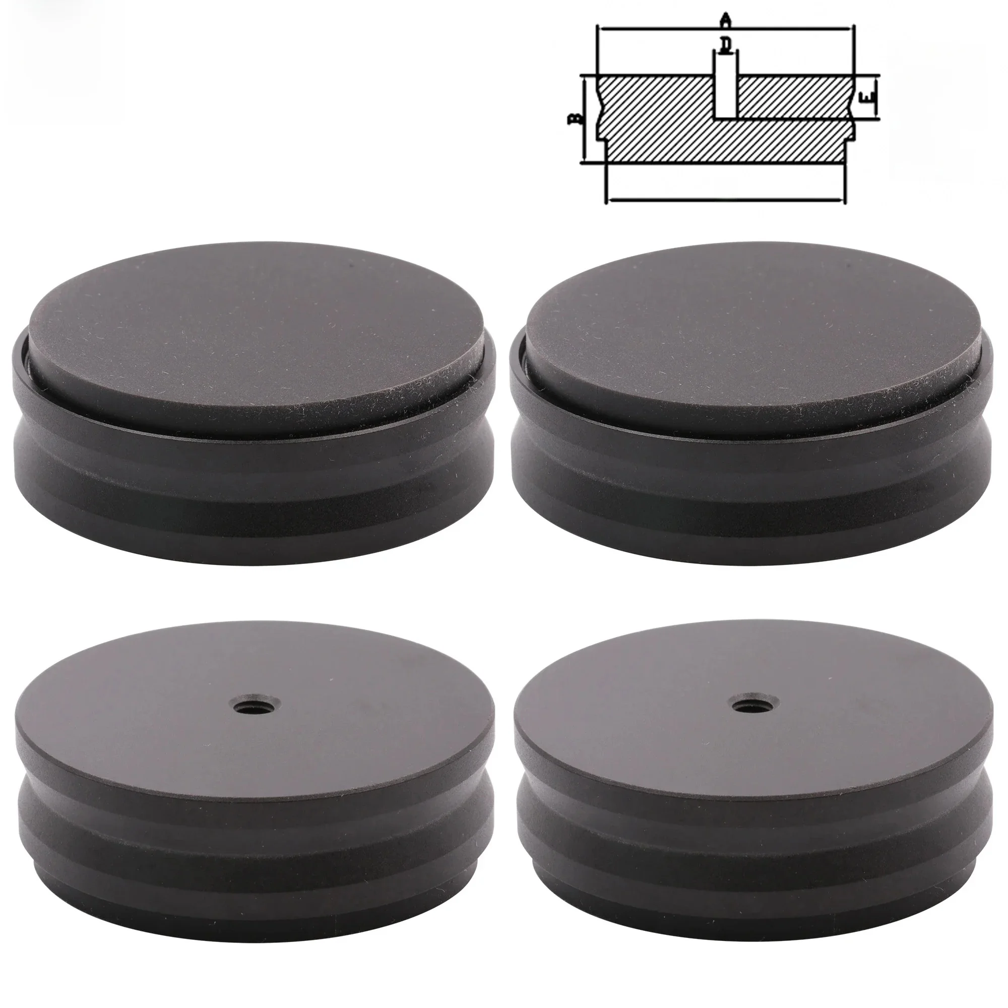 4szt 44x15mm Obrabiane, pełne aluminiowe nóżki izolacyjne Podstawa stożkowa do głośników Hifi Audio AMP Gramofon Komputer — zdjęcie produktu 6