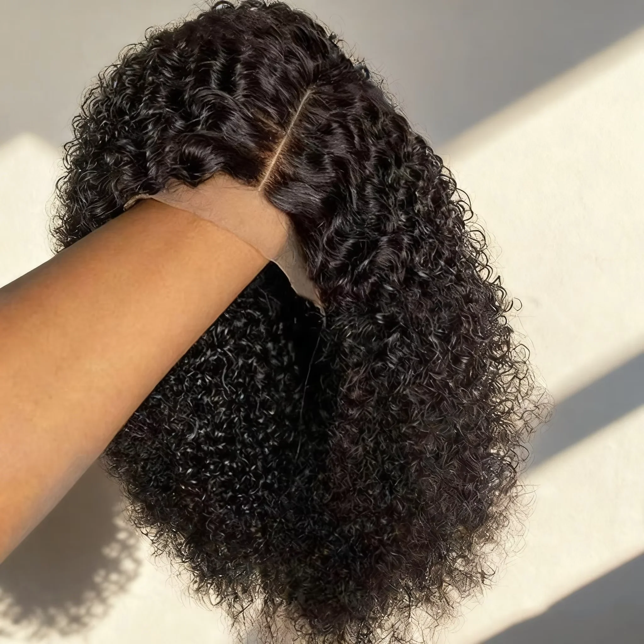 100% Human Hair Deep Curly Bob Wigs Virgin Human Hair 13x4 Lace Frontal Wigs Deep Wave Human Hair 4x4 Lace Wigs Natural Black Color Curly Short Hair Wigs For Women