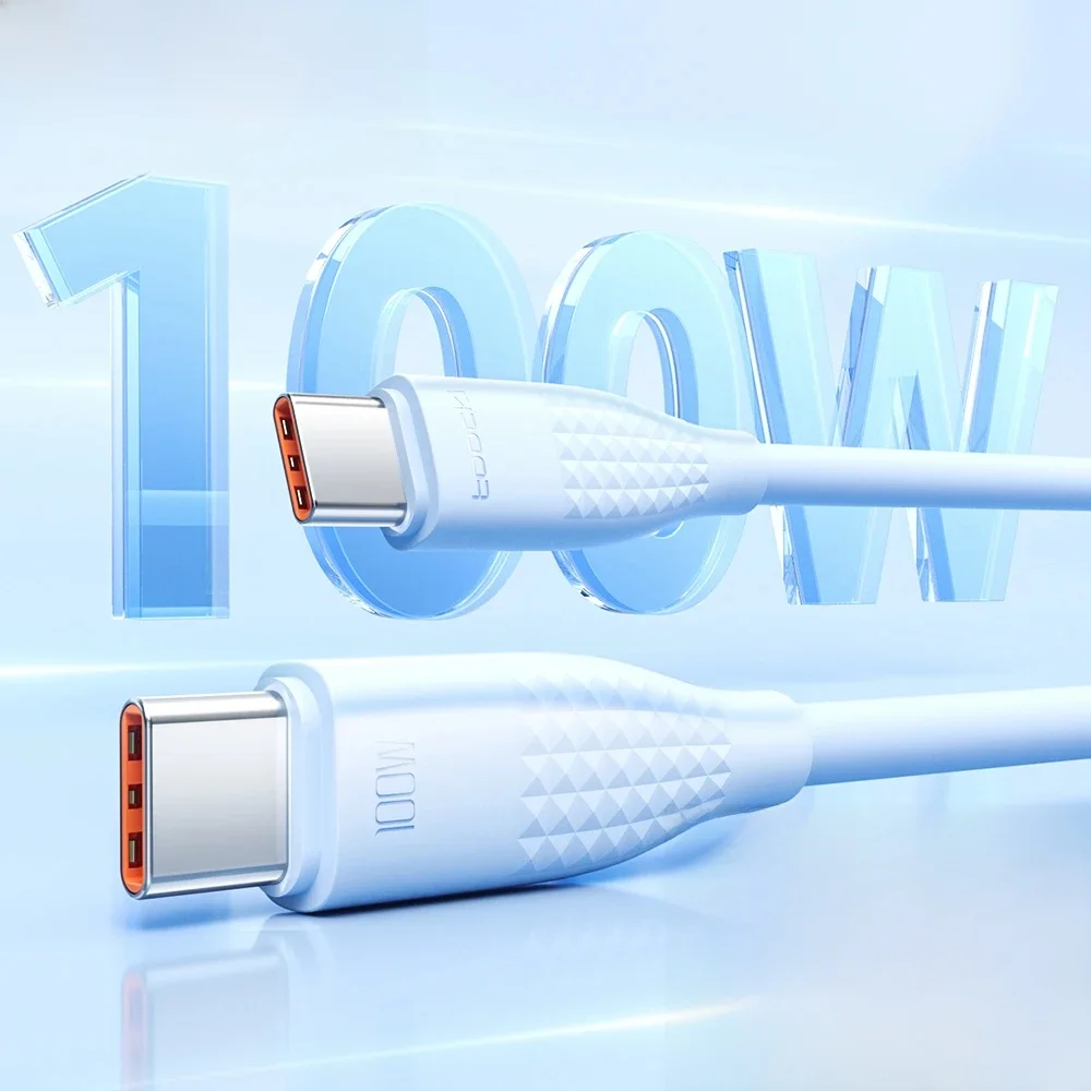 Toocki 100W Kabel USB C do typu C Szybkie ładowanie Kabel do ładowania danych Kabel do iPhone'a 15 Macbook Huawei Xiaomi POCO Samsung Kabel — 2