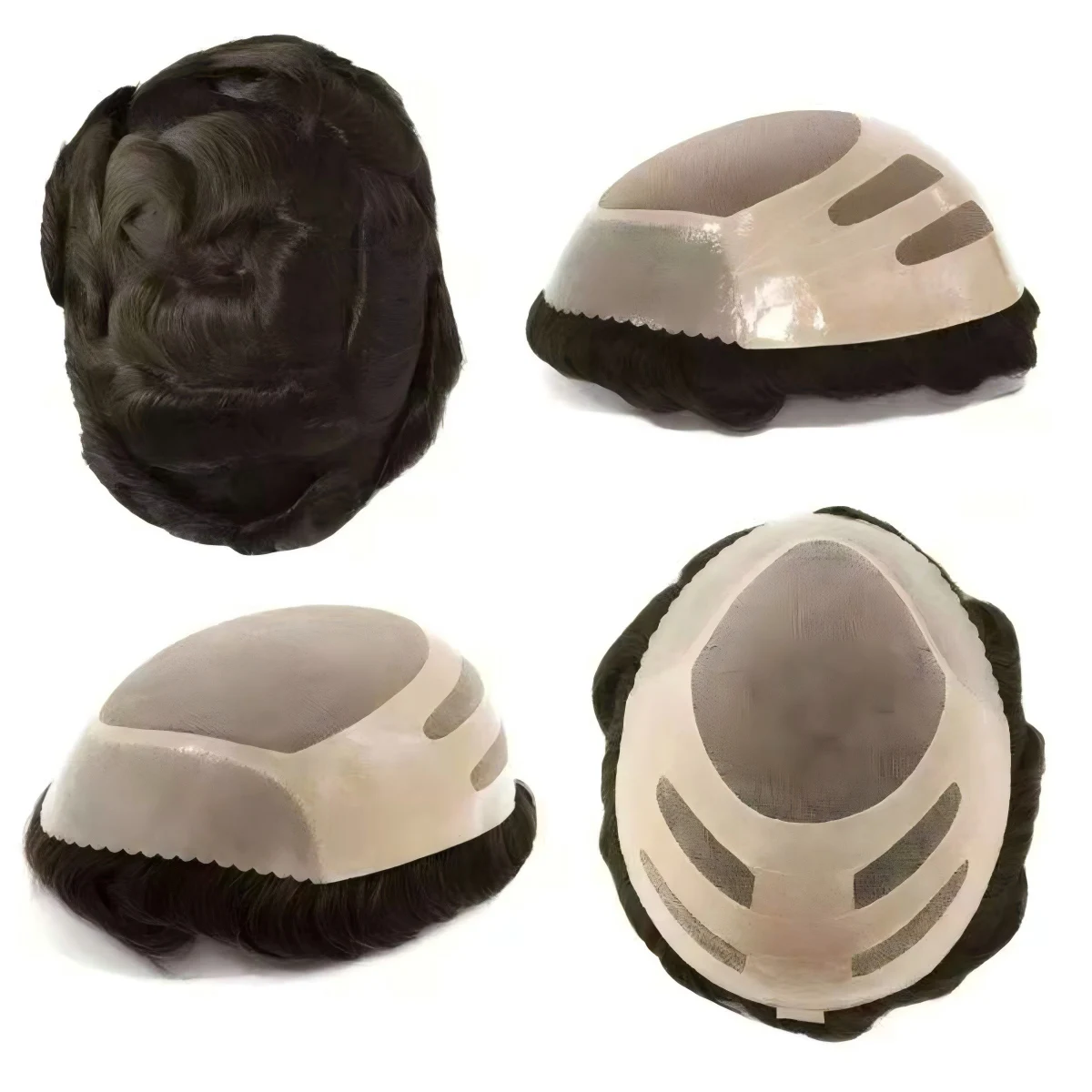 شعر مستعار بقاعدة شريطية للرجال، نظام استبدال الشعر البشري ذو قاعدة أحادية ورقيقة، شعر مستعار للرجال قابل للتنفس، قطعة شعر متينة