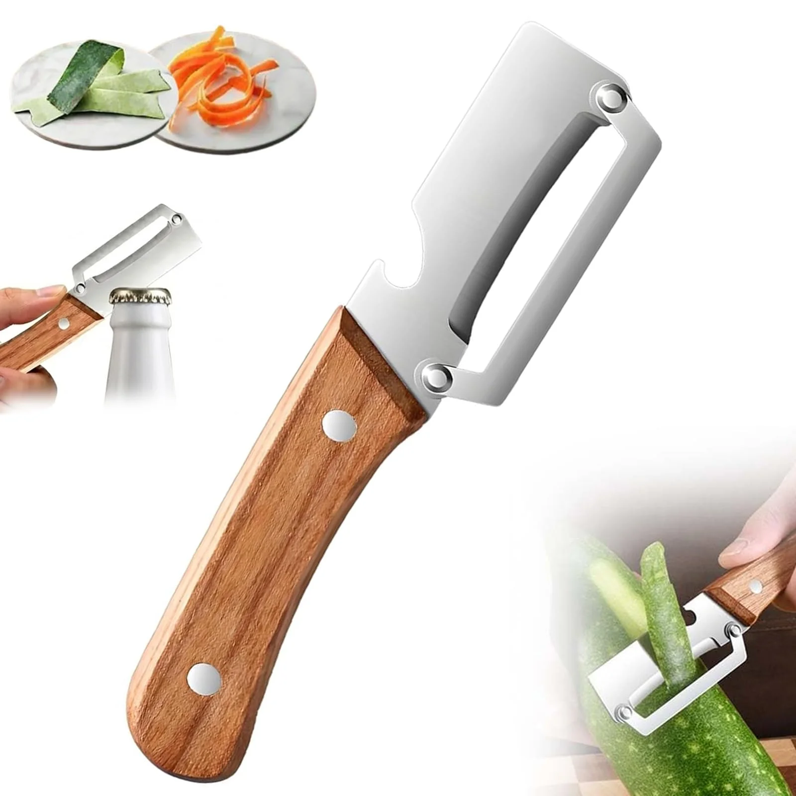 Stainless Steel Heavy Duty Vegetable Peeler 2-Piece – Ultra Sharp Blade Ideal for Hard Skin Produce Like Pumpkin, Squash & Sugarcane, Multi-Functional Kitchen Tool for Effortless Peeling