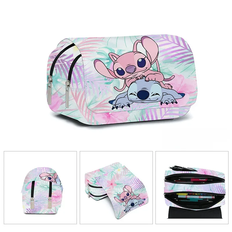 Ponto Totalmente Impresso Flap Pen Bag, Caixa de Papelaria, Lápis, Meninas do Ensino Primário e