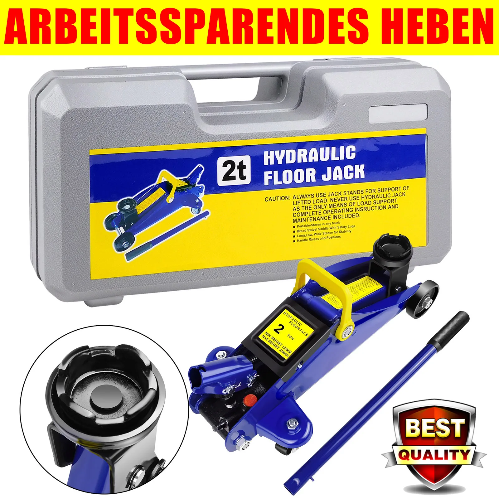 Nouveau cric de sol hydraulique à profil bas pour voiture, capacité 2 tonnes / 4000 lb Aaa