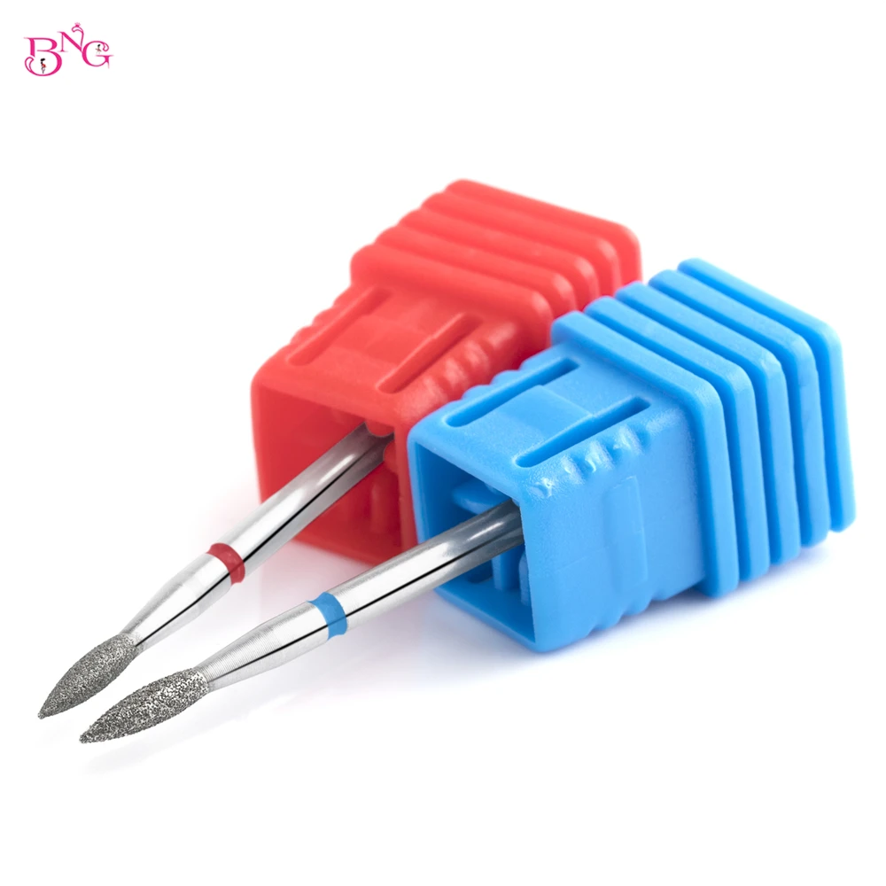 BNG Flame Cuticle Drill Bit Set 2Pcs Pro Diamond Nail Bits for Nail Salon Manicure and Pedicure Russian Electric File bits